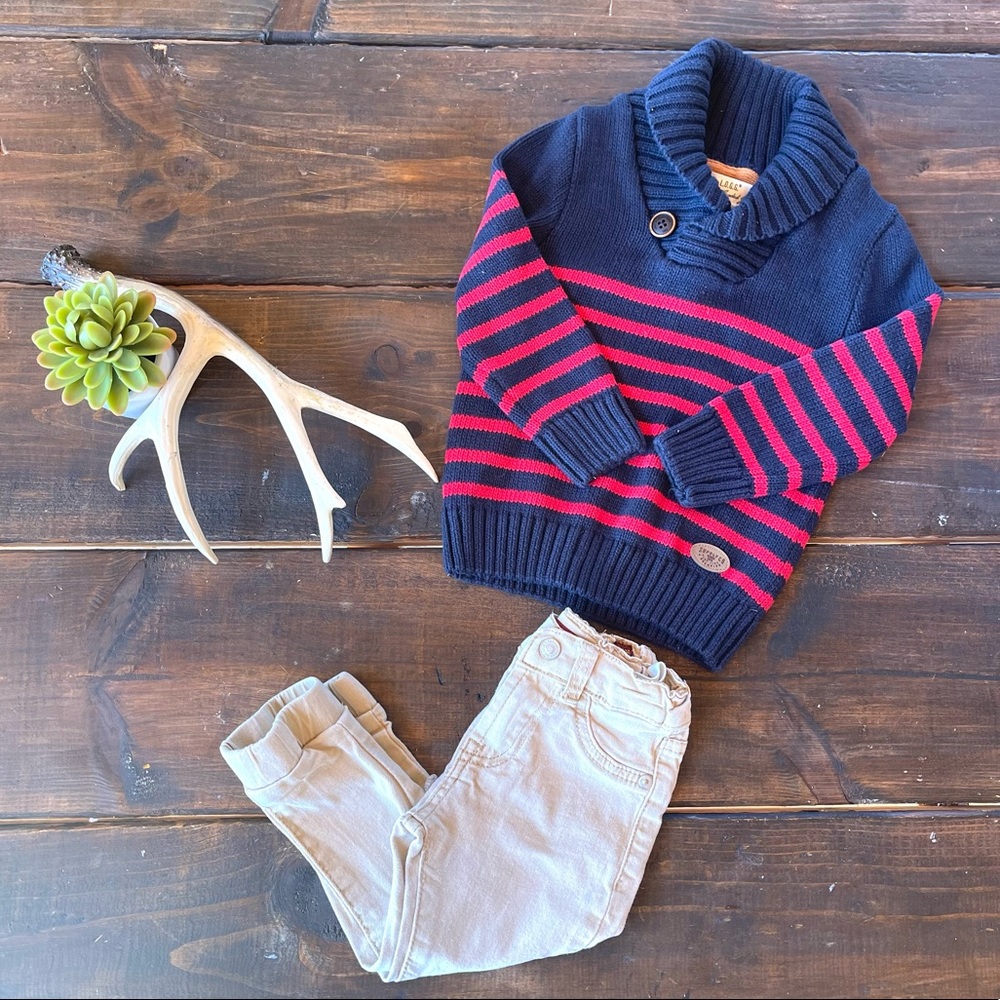7 for all mankind khakis + H & M sweater bundle